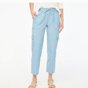 Nwts JCrew Chambray Drawstring Cargo Pant